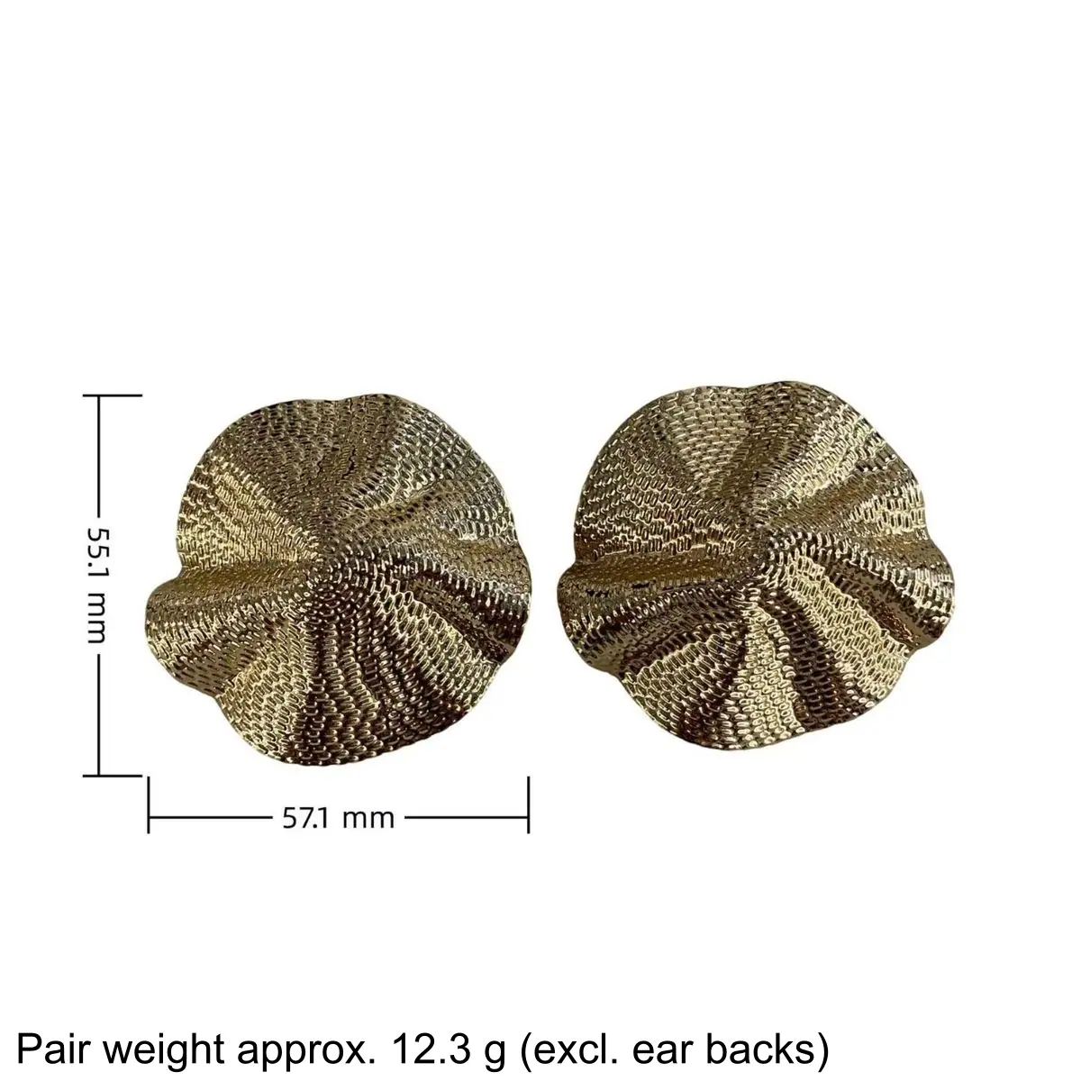 Two-Tone Textured Cup Stud Earrings (shot-6)