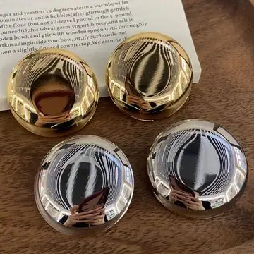 Two-Tone Wavy Disc Earrings — main view