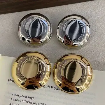 Two-Tone Wavy Disc Earrings — view 3