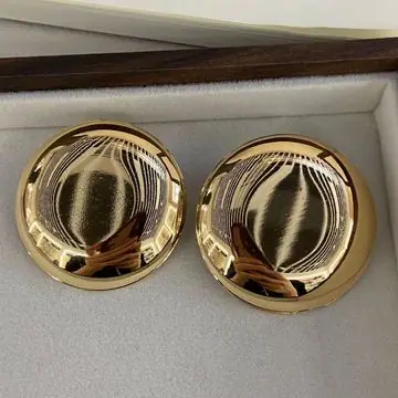 Two-Tone Wavy Disc Earrings — view 6