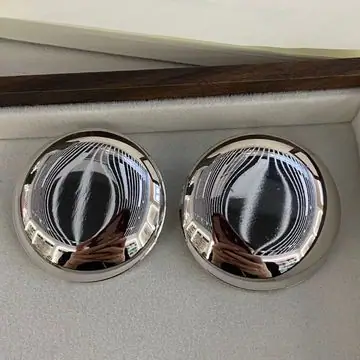 Two-Tone Wavy Disc Earrings — view 7