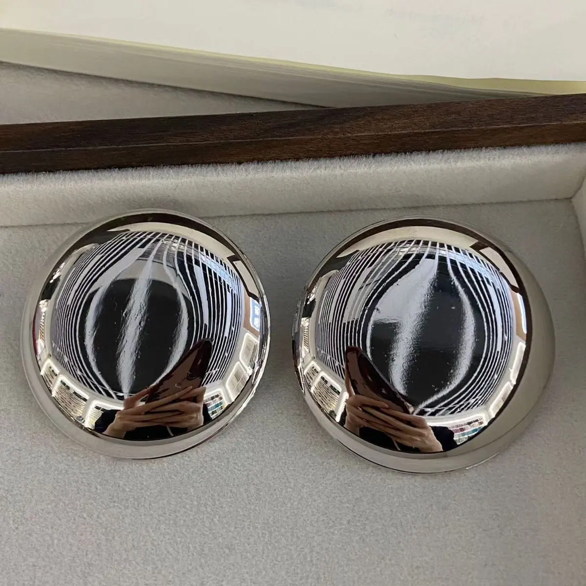Two-Tone Wavy Disc Earrings (shot-6)