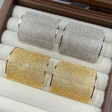 Two-Tone Wide Mesh Cuff Bracelet — main view