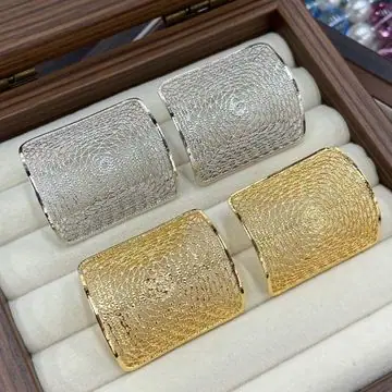 Two-Tone Wide Mesh Cuff Bracelet — view 2